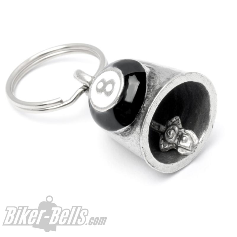 8 Ball Biker-Bell Black Eight Billiard Ball Lucky Charm Gift Gremlin Bell 8 Ball Biker-Bell Black Eight Billiard Ball Lucky Charm Gift Gremlin Bell